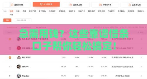 急需用钱？这些靠谱借条口子帮你轻松搞定！