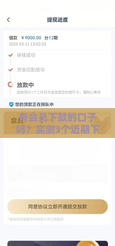 有会员下款的口子吗？实测3个近期下款稳的平台