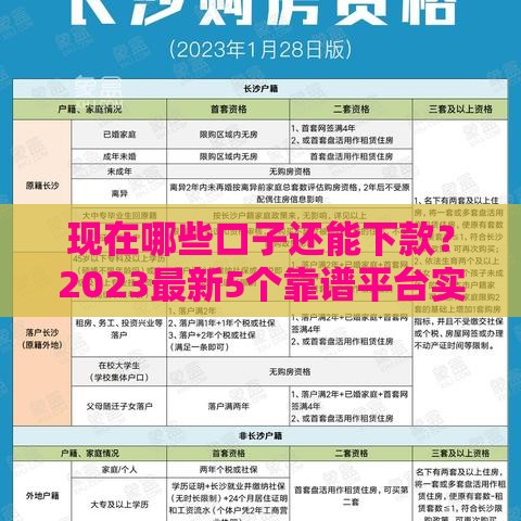 现在哪些口子还能下款？2023最新5个靠谱平台实测