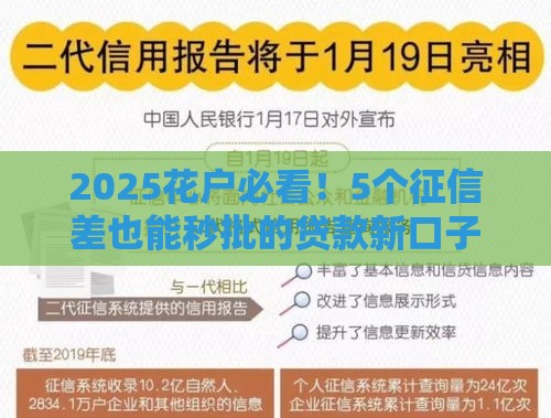 2025花户必看!5个征信差也能秒批的贷款新口子 2025花户必看!5个征信差也能秒批的贷款新口子