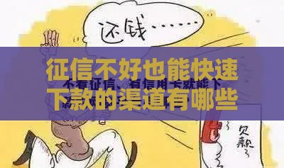 征信不好也能快速下款的渠道有哪些? 征信不好也能快速下款的渠道有哪些?