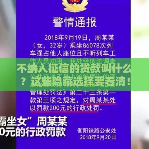 不纳入征信的贷款叫什么？这些隐藏选择要看清！