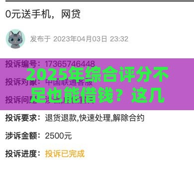 2025年综合评分不足也能借钱？这几招助你轻松搞定网贷难题！