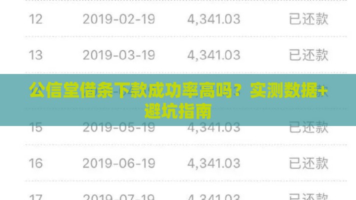 公信堂借条下款成功率高吗？实测数据+避坑指南