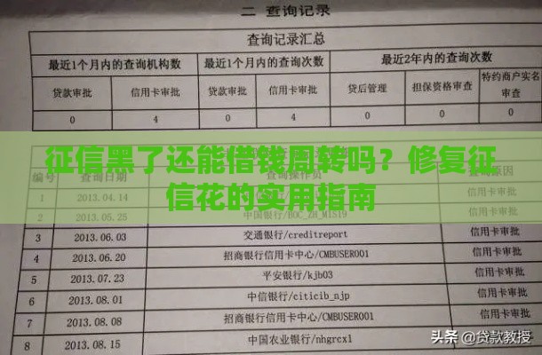 征信黑了还能借钱周转吗？修复征信花的实用指南