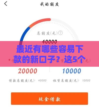 最近有哪些容易下款的新口子？这5个渠道资质要求低，申请快！