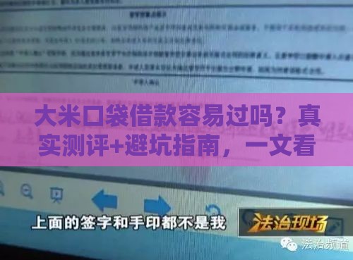 大米口袋借款容易过吗？真实测评+避坑指南，一文看懂审核流程！