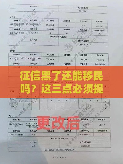 征信黑了还能移民吗？这三点必须提前弄清楚