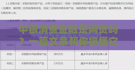 中银消费金融是网贷吗？一篇文章帮你搞懂它的真实身份