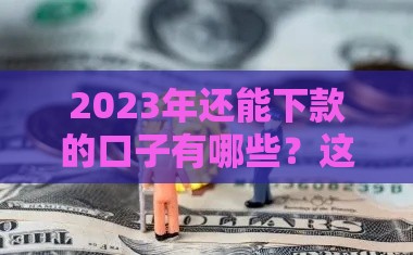 2023年还能下款的口子有哪些？这5个渠道靠谱