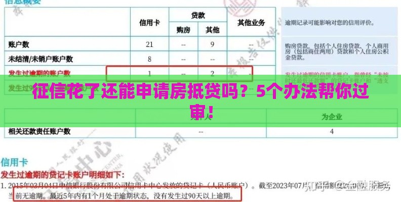 征信花了还能申请房抵贷吗？5个办法帮你过审！