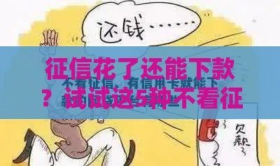 征信花了还能下款？试试这5种不看征信的贷款渠道