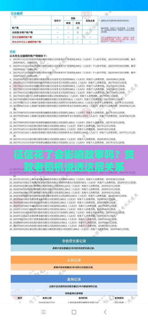 征信花了会影响政审吗？贷款老司机说透这层关系