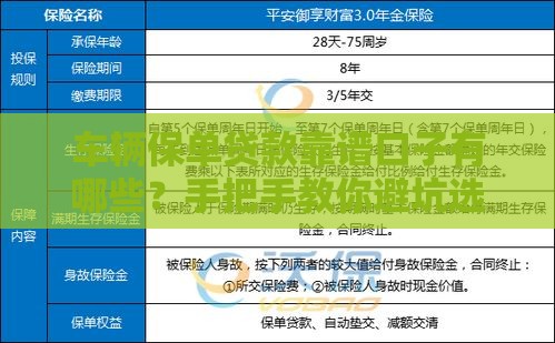 车辆保单贷款靠谱口子有哪些？手把手教你避坑选方案