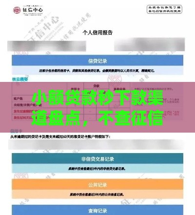 小额贷款秒下款渠道盘点，不查征信也能过审