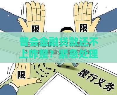 普会金融贷款还不上咋整？紧急处理指南快收藏