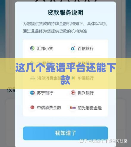 这几个靠谱平台还能下款