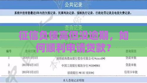 征信负债高但没逾期，如何顺利申请贷款？