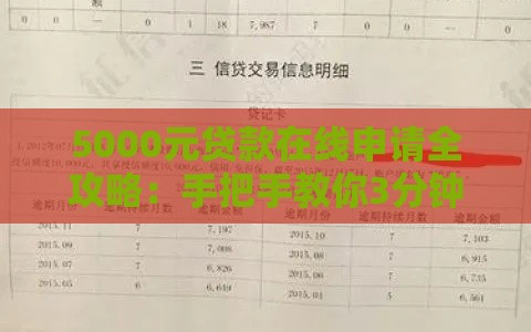 5000元贷款在线申请全攻略：手把手教你3分钟搞定！
