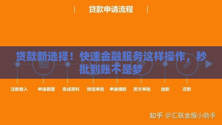 贷款新选择！快速金融服务这样操作，秒批到账不是梦