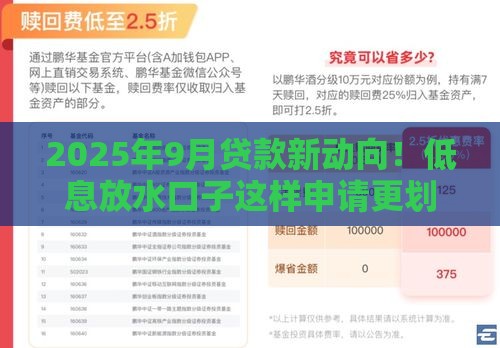 2025年9月贷款新动向！低息放水口子这样申请更划算