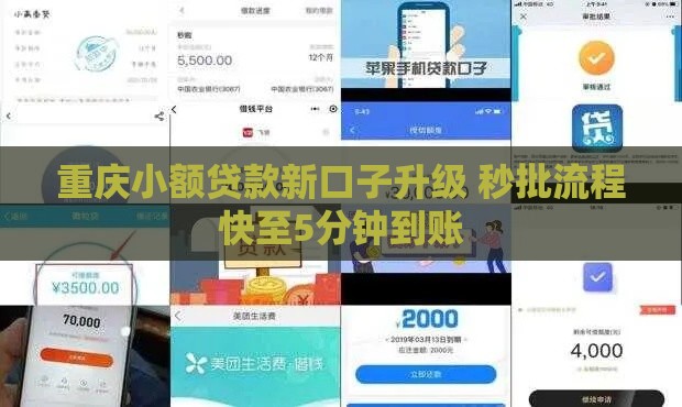 重庆小额贷款新口子升级 秒批流程快至5分钟到账