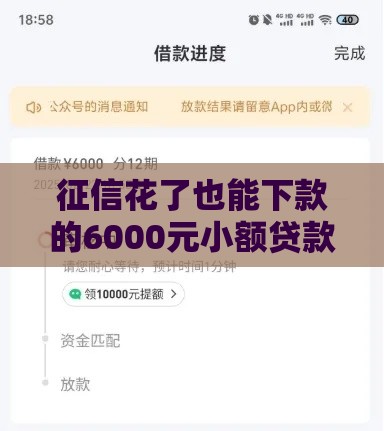征信花了也能下款的6000元小额贷款平台实测