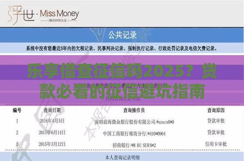 乐享借查征信吗2025？贷款必看的征信避坑指南
