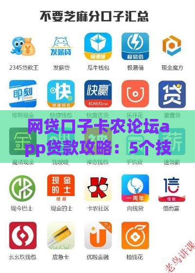 网贷口子卡农论坛app贷款攻略：5个技巧轻松下款