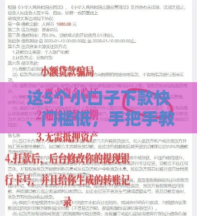 这5个小口子下款快、门槛低，手把手教你申请
