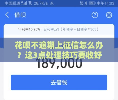 花呗不逾期上征信怎么办？这3点处理技巧要收好