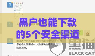 黑户也能下款的5个安全渠道实测