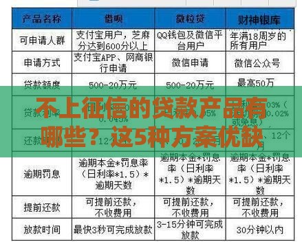 不上征信的贷款产品有哪些？这5种方案优缺点全解析！