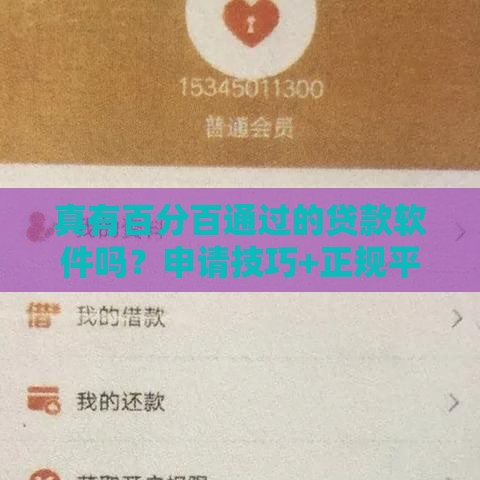 真有百分百通过的贷款软件吗？申请技巧+正规平台推荐