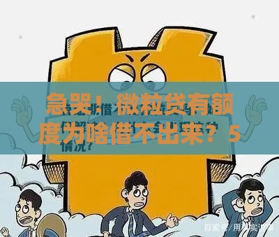 急哭！微粒贷有额度为啥借不出来？5招教你搞定