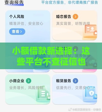 小额借款新选择：这些平台不查征信也能应急