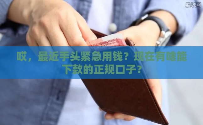 哎，最近手头紧急用钱？现在有啥能下款的正规口子？