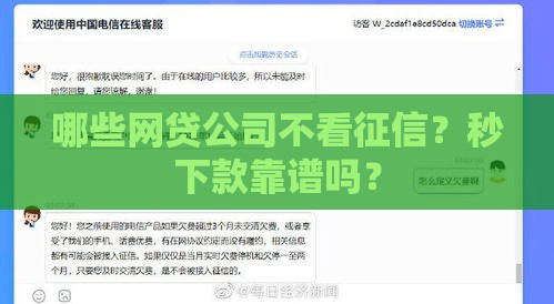 哪些网贷公司不看征信？秒下款靠谱吗？