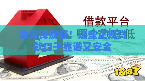 急用钱别慌！这些正规贷款口子靠谱又安全