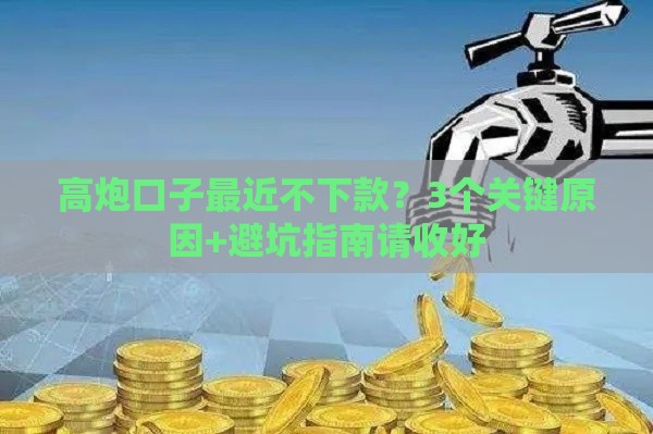 高炮口子最近不下款？3个关键原因+避坑指南请收好