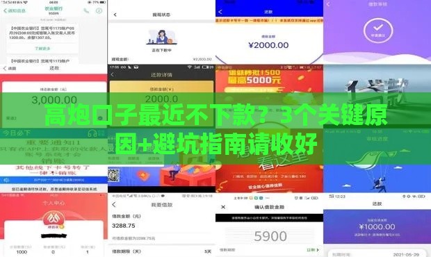 高炮口子最近不下款？3个关键原因+避坑指南请收好