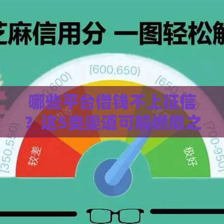 哪些平台借钱不上征信？这5类渠道可解燃眉之急