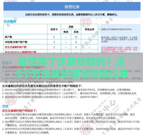 征信黑了还能贷款吗？这5个方法或许能帮你通过审核！