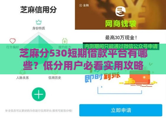 芝麻分530短期借款平台有哪些？低分用户必看实用攻略