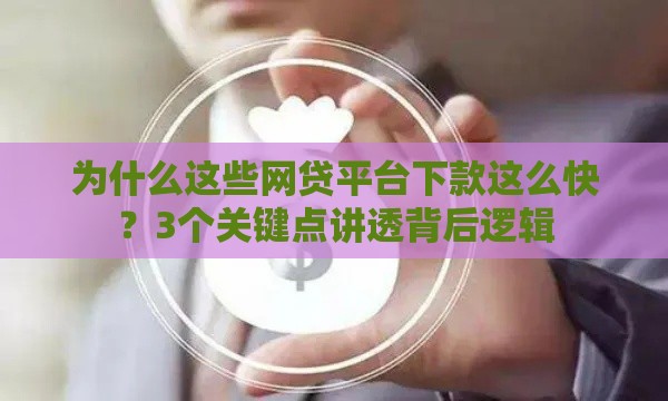 为什么这些网贷平台下款这么快？3个关键点讲透背后逻辑