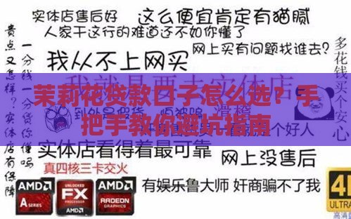 茉莉花贷款口子怎么选？手把手教你避坑指南