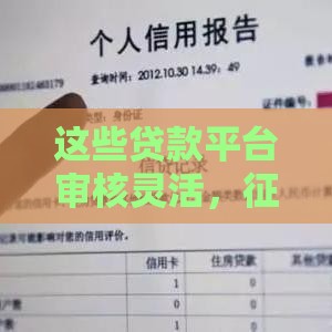 这些贷款平台审核灵活，征信不佳也能试试