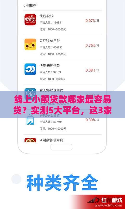 线上小额贷款哪家最容易贷？实测5大平台，这3家最快到账！