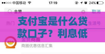 支付宝是什么贷款口子？利息低不低？手把手教你选！