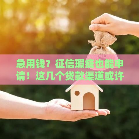 急用钱？征信瑕疵也能申请！这几个贷款渠道或许能帮到你